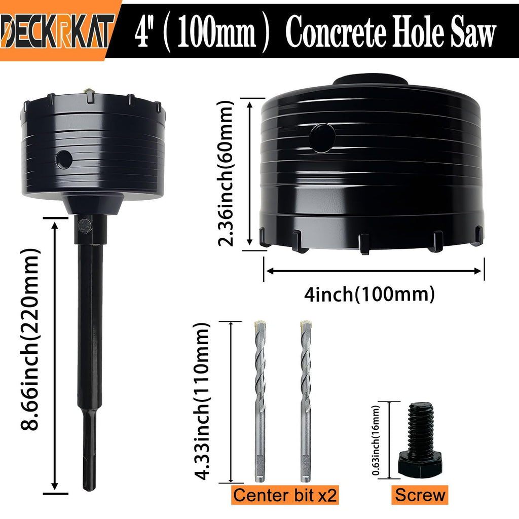 Black Hole Saw Kit for Concrete Brick Masonry with SDS Plus