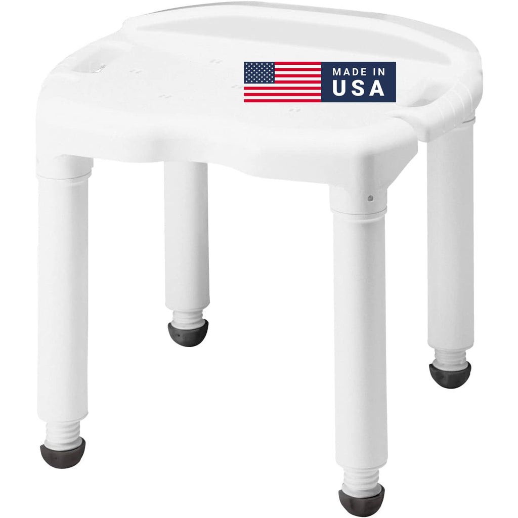 Adjustable Height Bath Shower Seat 400lb Capacity White