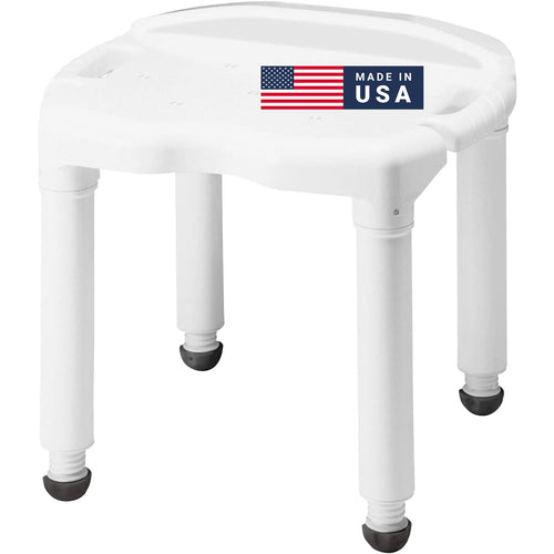 Adjustable Height Bath Shower Seat 400lb Capacity White