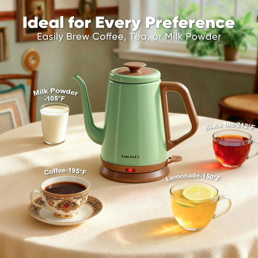 Gooseneck Electric Kettle 1.0L 100 Stainless Steel Green - $28.50 Retail $38.00