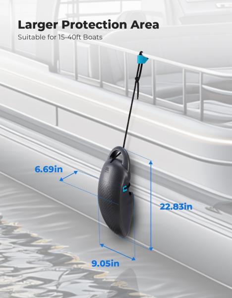 Pontoon Fenders Boat Bumpers for Docking with Quick-Release Clips for 14-28ft Boats Gray