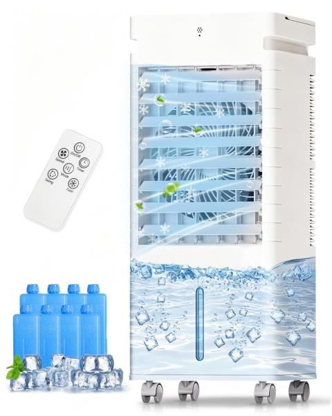 Portable Air Conditioners, Swamp Cooler Portable AC Unit for Room, Windowless Cooling Fan That Blow Cold Air w/Remote 5L Tank 12 Speeds 9H Timer, Evaporative Air Cooler for Bedroom Garage (White) Retail $92.00
