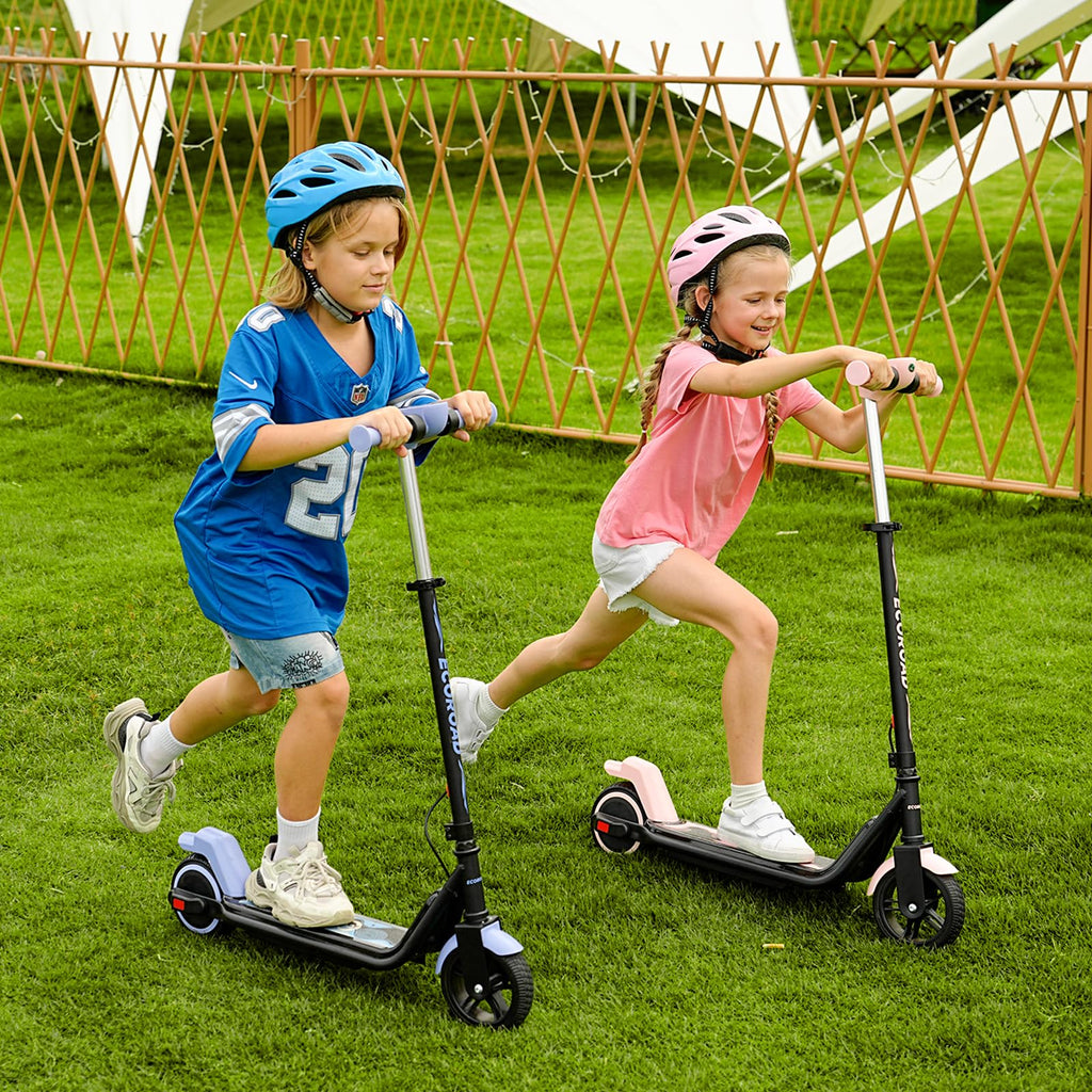Kids Electric Scooter Black Adjustable Height LED Lights