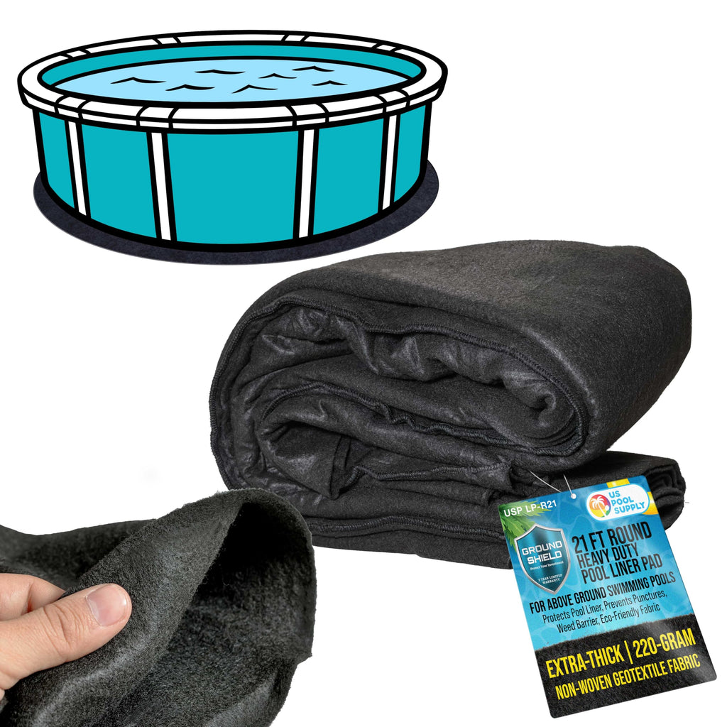 U.S. Pool Supply Ground Shield 21-Foot Round Heavy Duty Pool Liner Pad for Above Ground Swimming Pools - Protects Pool Liner, Prevents Punctures, Weed Barrier, Eco-Friendly Fabric - Extends Liner Life Retail $99.00