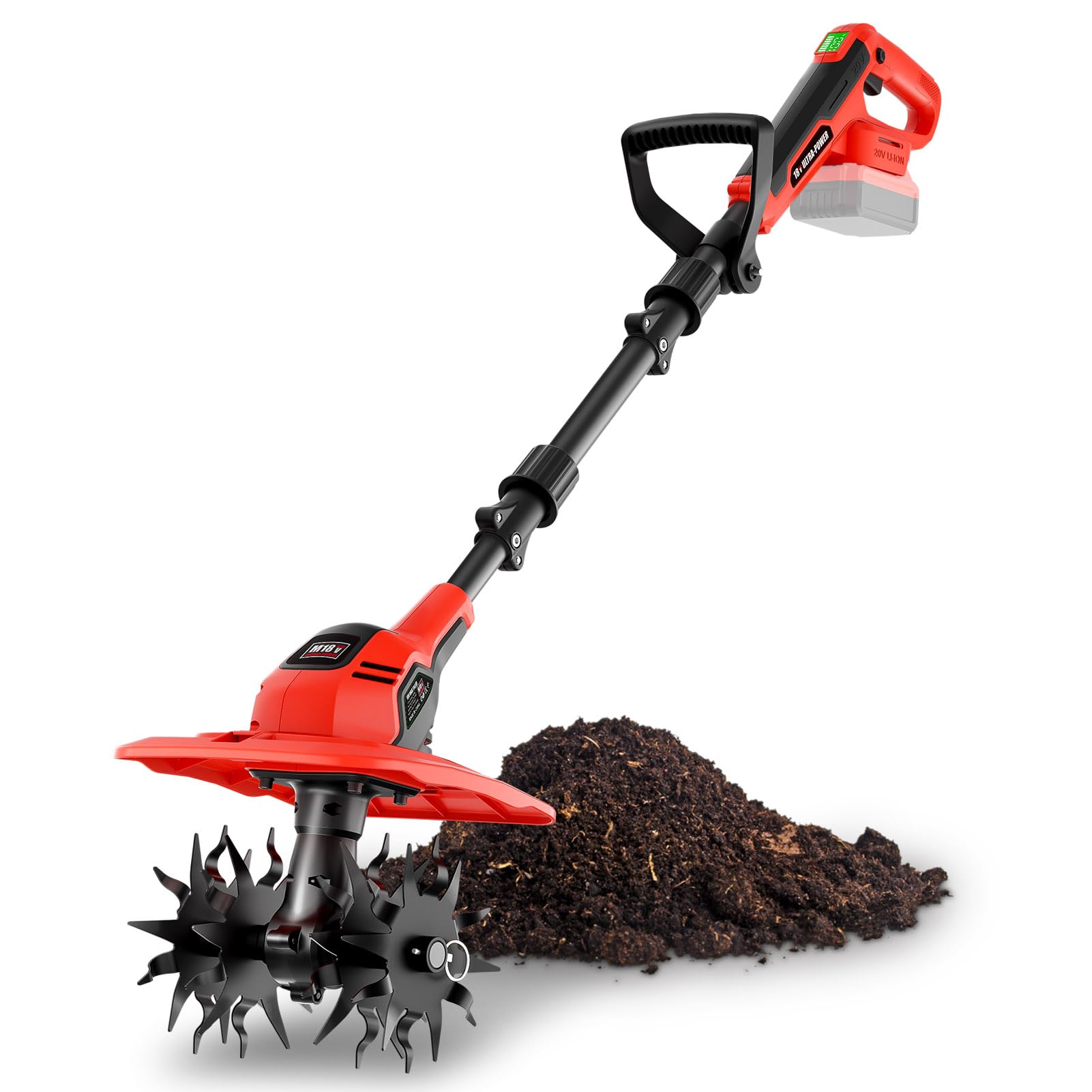 GELIDALITE Cordless Tiller Cultivator 9-Inch Width 7-Inch Depth, Compatible with Milwaukee 18V, Battery Powered Garden Cultivator for Garden Flower beds, Tool Only-Battery & Charger not Included Retail $89.00