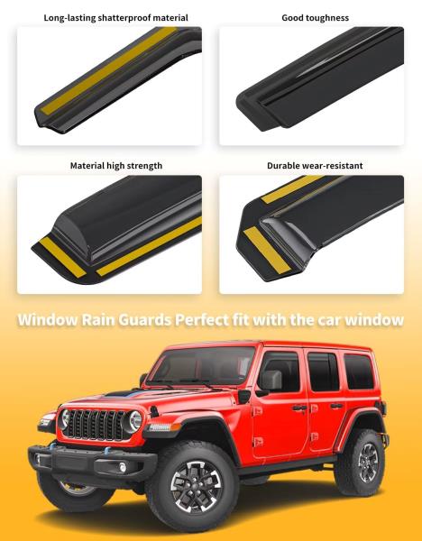 Saleago Window Rain Guards for Jeep Wrangler JLGladiator Black $52.00