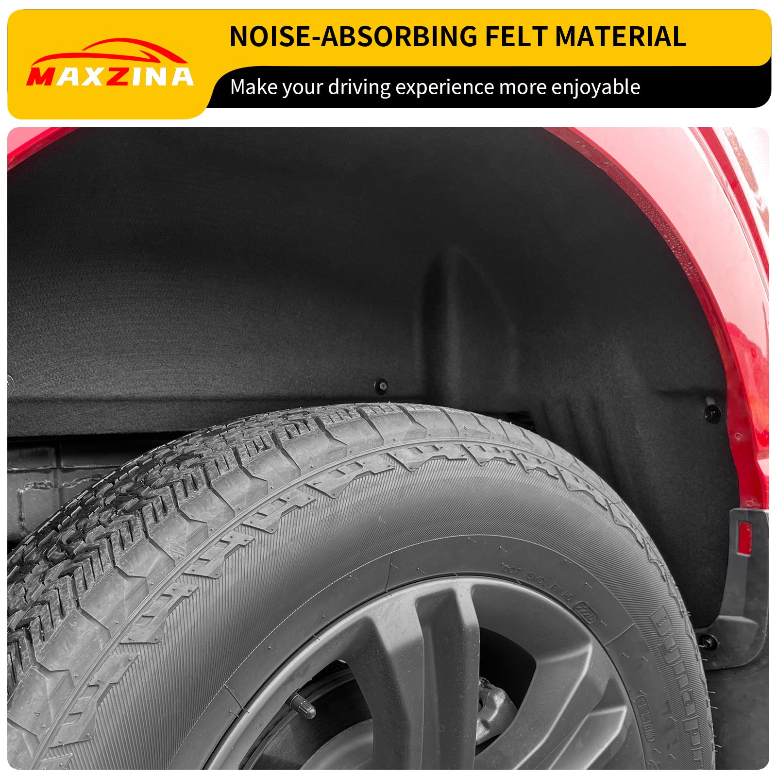 '-2025 Ford F-150 Rear Wheel Well Liners Black Mud Guards