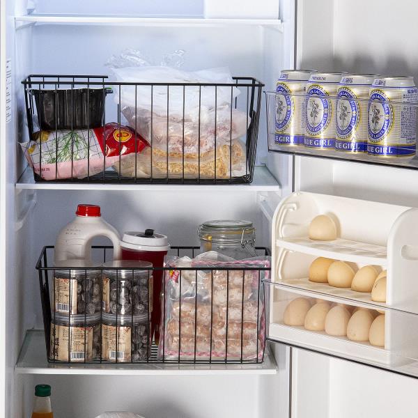 16in L x 12in W x 6in H Deep Metal Wire Freezer Storage Organizer Baskets 2-Pack