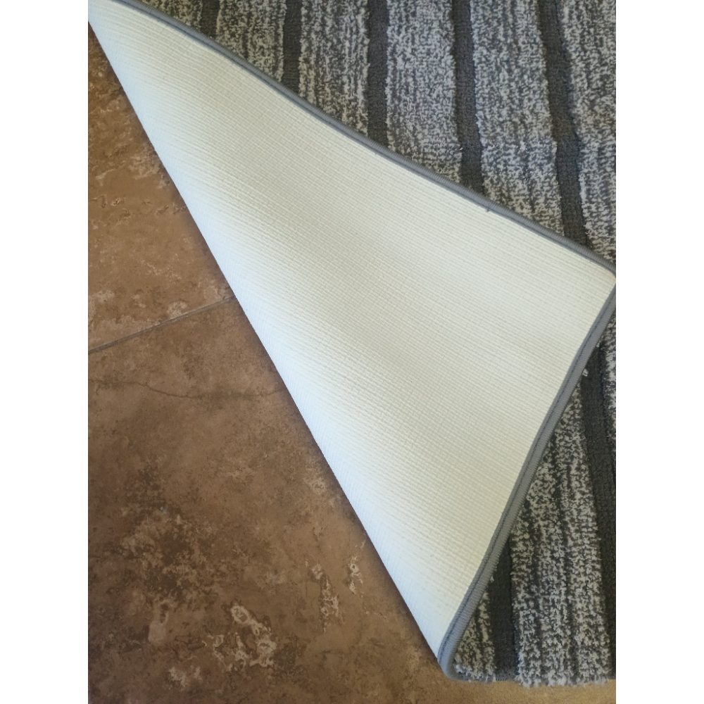 Striped Polyester Bath Mat - Gray - 24 x 35 inches