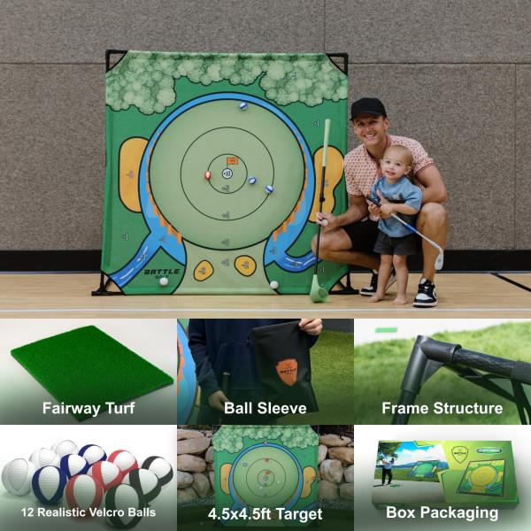 Indoor Chipping Game Battle Golf Portable Set with Club