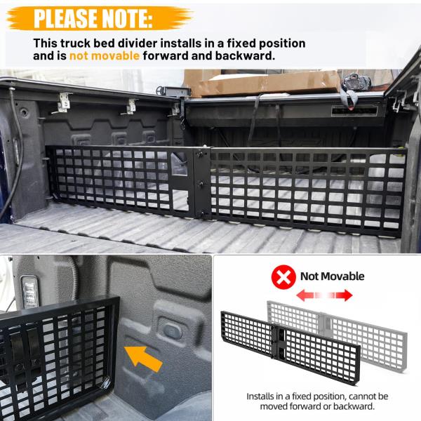 Truck Bed Divider Compatible with 2019-2025 Chevy Silverado&GMC Sierra 1500