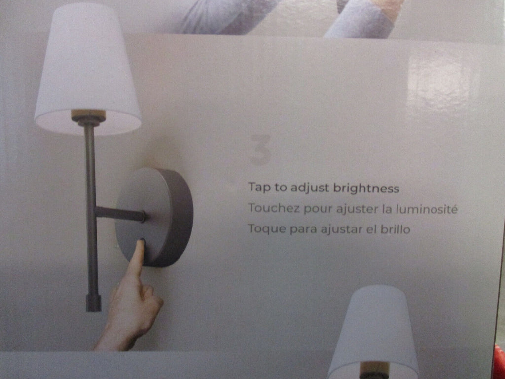New As-Is Globe Wireless Rechargeable LED Integrated Wall Sconce - 2-Pack Matte Black Retail $41.00