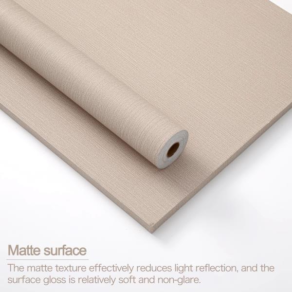 Light Brown Fabric Peel and Stick Flax Textured Wallpaper 24 x 393