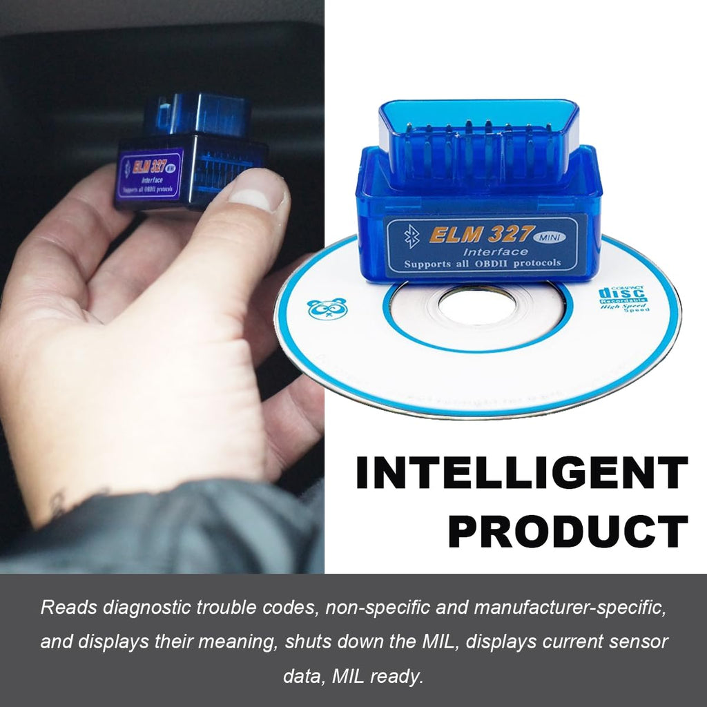 KVAEY OBDII Car Auto Diagnostic Scanner, ELM327 Automotive Bluetooth Scan Tool and Code Reader, Professional Car Bluetooth Engine Fault Code Reader, Universal Car Accessories (1 PCS) Retail $6.00