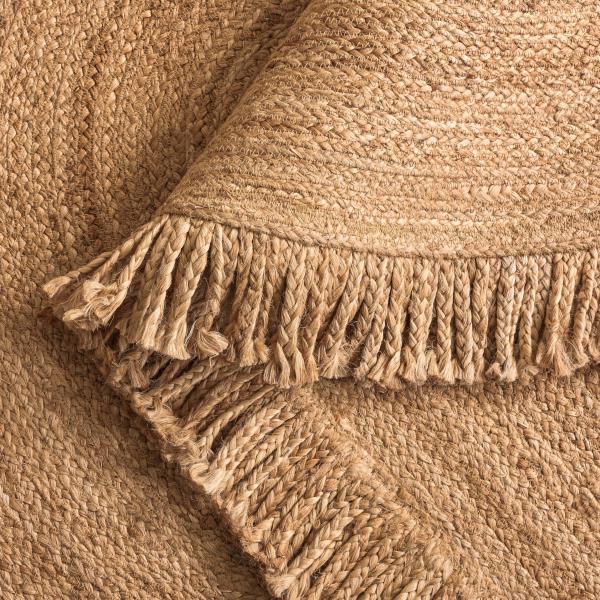 Braided Round Jute Area Rug 6 Natural BRD259A