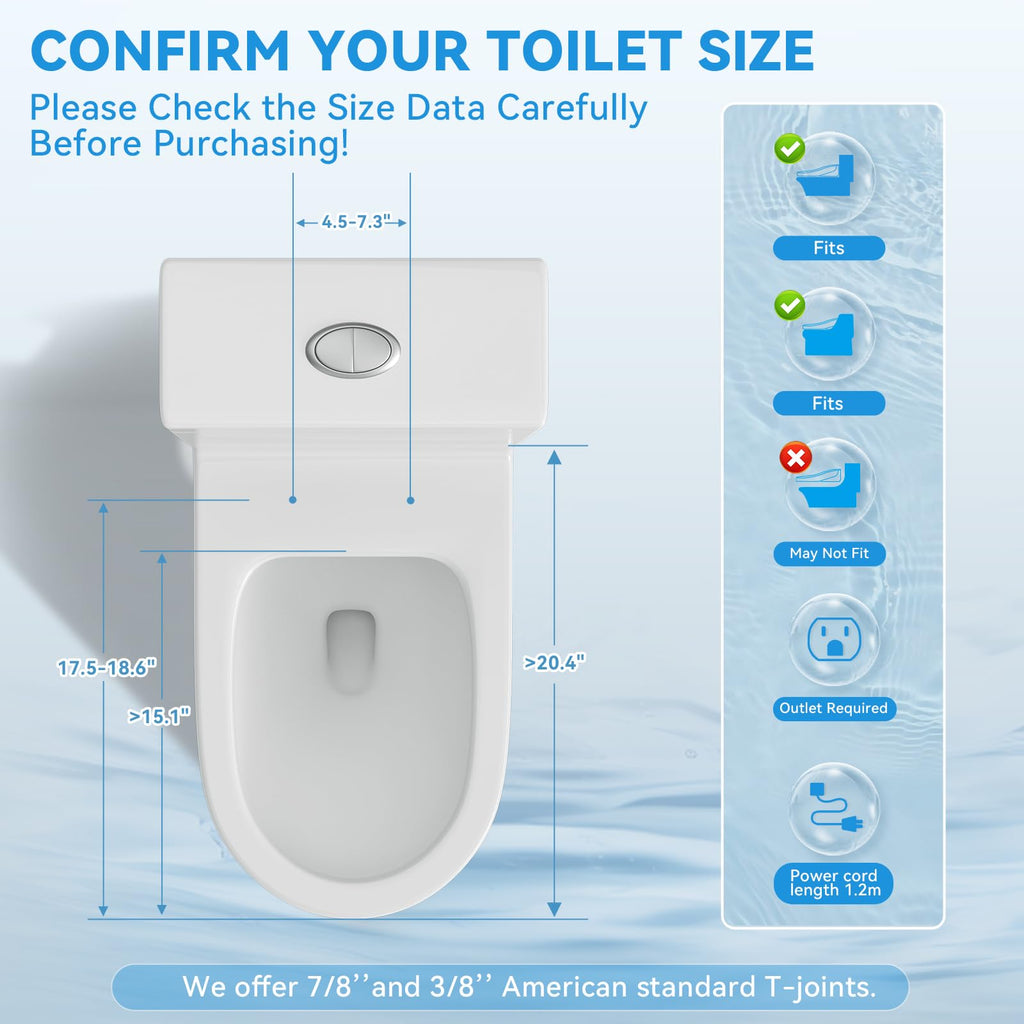 White Auto OpenClose Heated Bidet Seat with Warm Water  Dryer