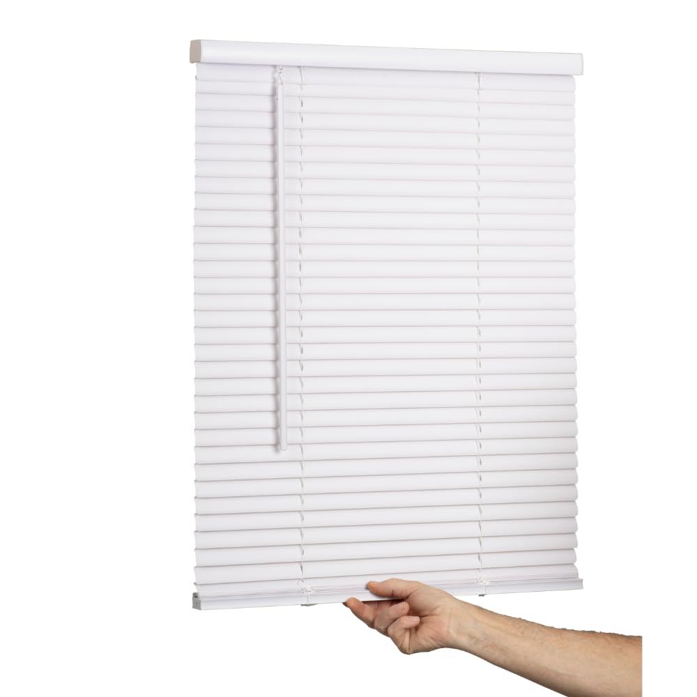 Cordless 1 Vinyl Light Filtering Mini Blind 35 W x 36 L White