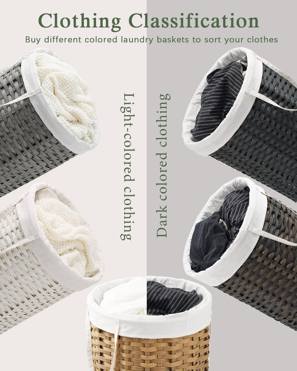 Open-Box New SETVSON Round Rattan 110L Handwoven Laundry Hamper