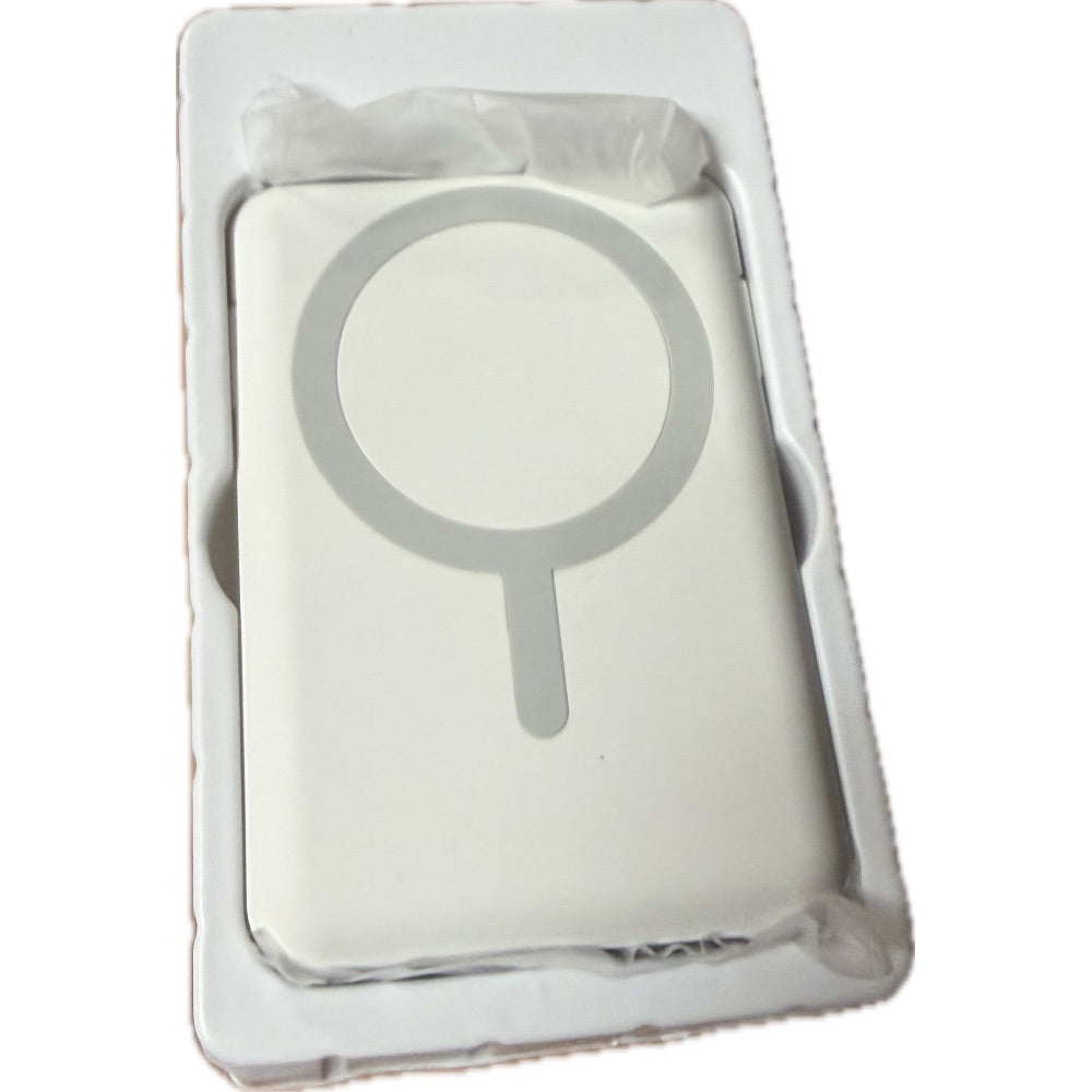White Magnetic Wireless Power Bank 10000mAh Fast Charger KT-D020 Retail $25.00