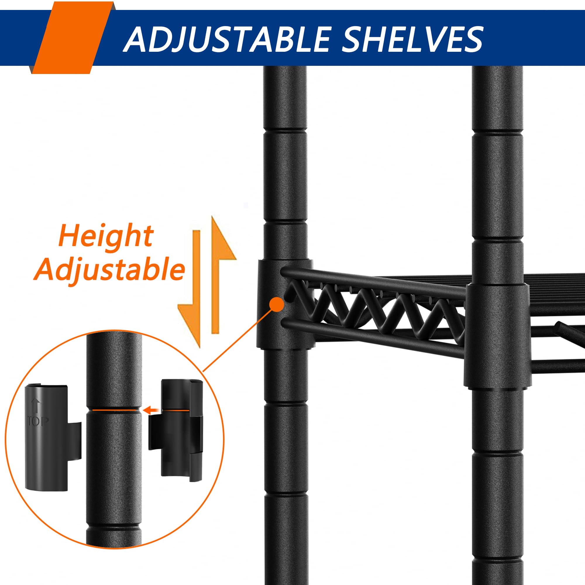 Black 4-Shelf Steel Storage Rack 36W x 14D x 53.5H