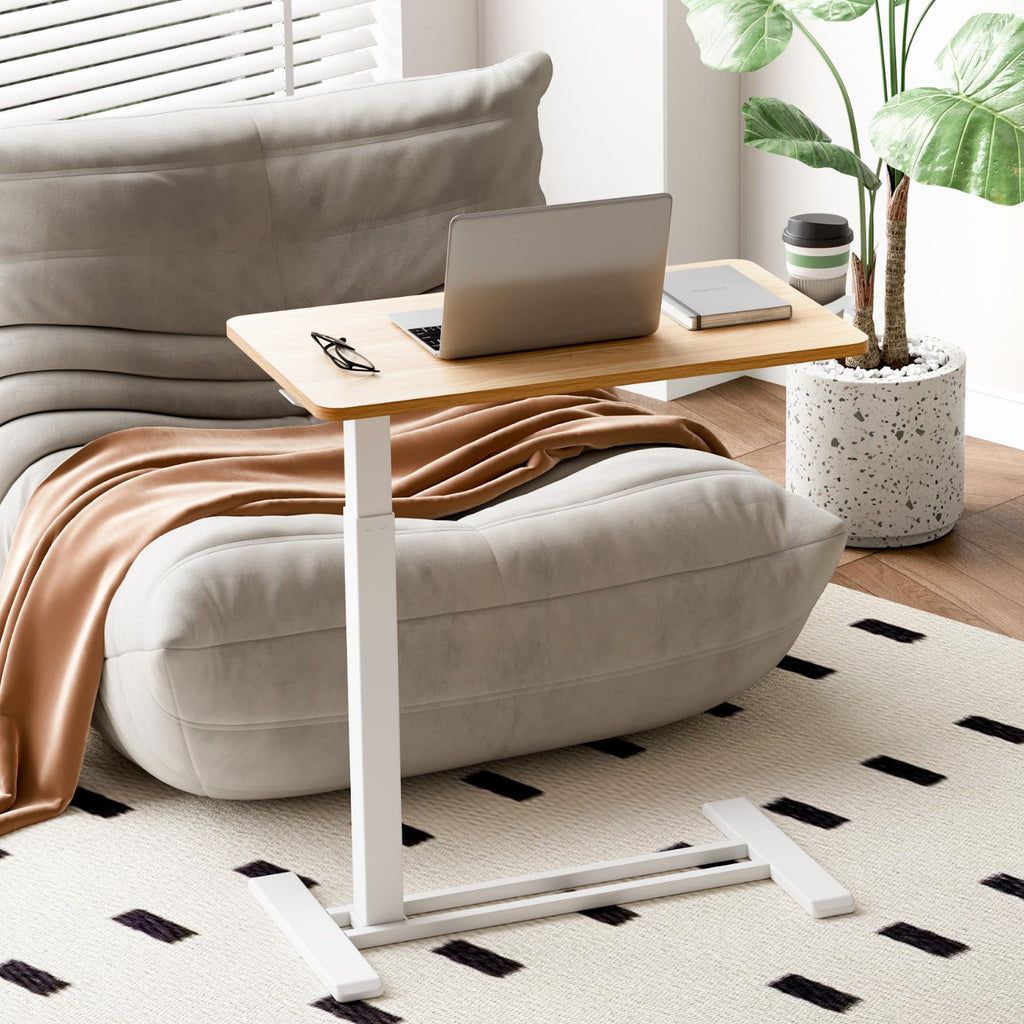 Maple Adjustable Portable Rolling Overbed Table