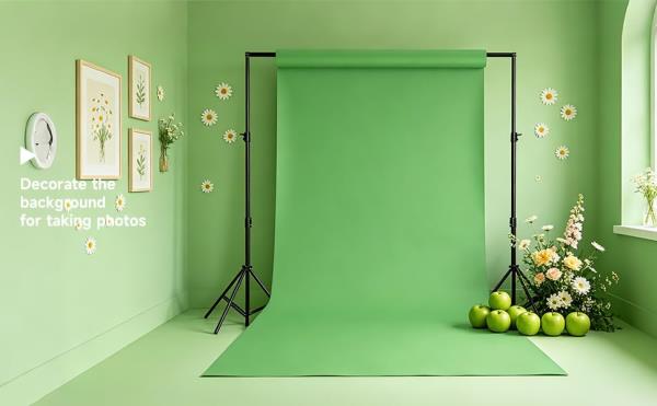 Seamless Bright Green Paper Backdrop Roll for Photography 53 x 16.4