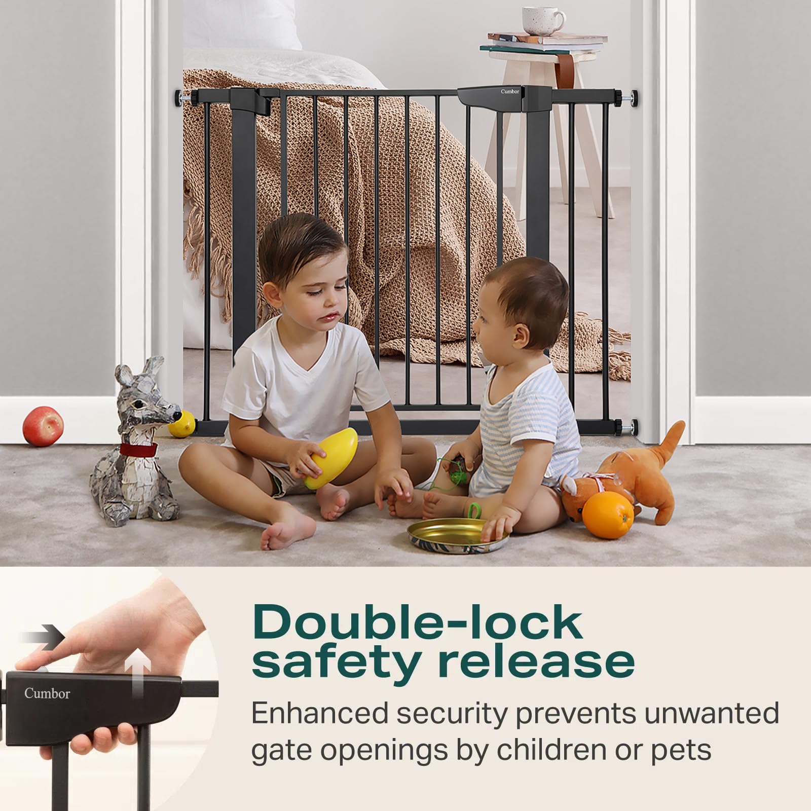 Cumbor Black Baby Gate 29.7-40.6in Wide $82.00 Retail $82.00