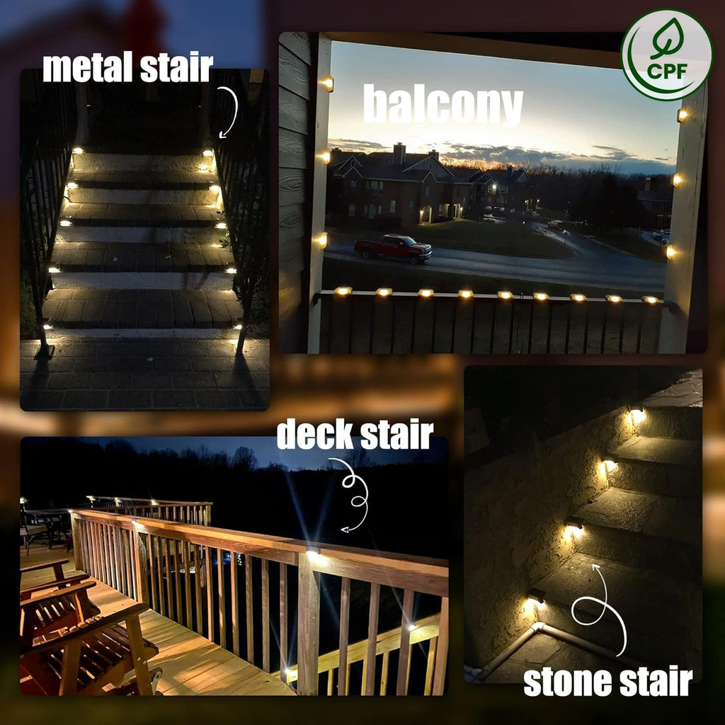 New As-Is SOLPEX 16 Pack Warm White Solar Deck Lights Outdoor Waterproof LED Retail $23.00