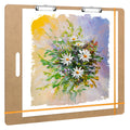 x 26 Wooden Drawing Board with Handle 2 Clips  Elastic Bands Original Wood Color