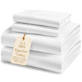 LANE LINEN 100% Egyptian Cotton King Sheets Set – 4 Piece Sateen Weave Bed Sheets, Ultra Soft, 16" Deep Pocket, Luxury King Size Sheet Set – White Retail $89.00