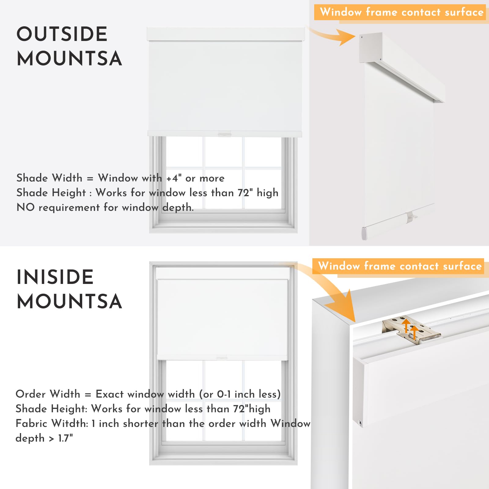 New Persilux Cordless Blackout Thermal 27x72H White Roller Shades Retail $48.00