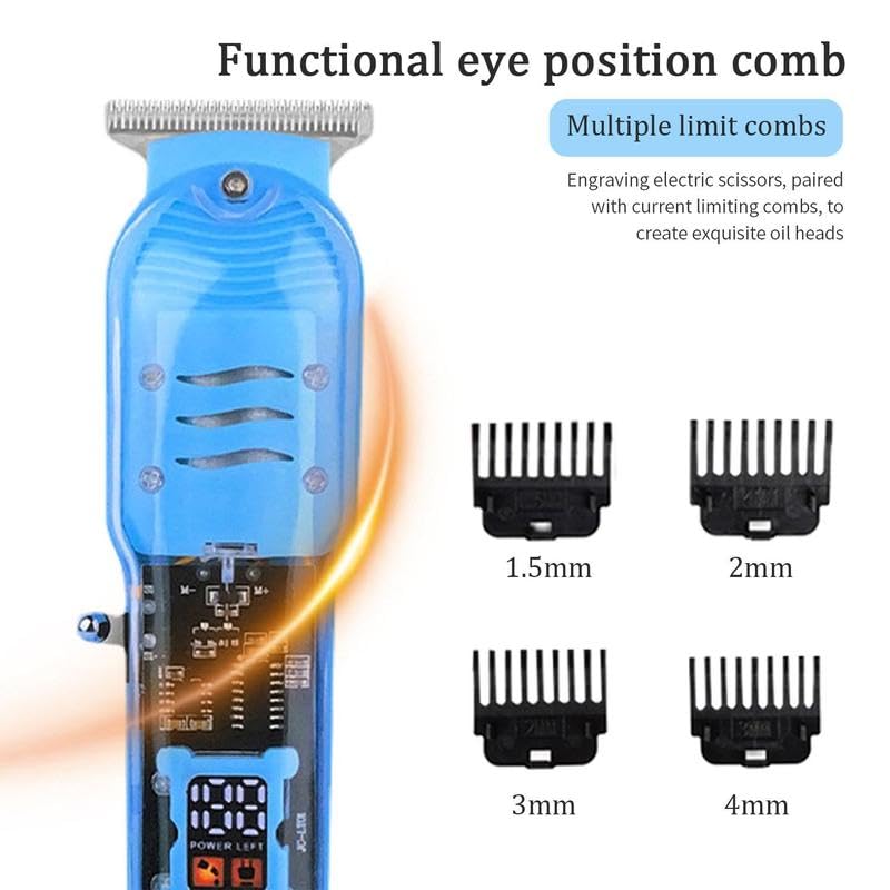 New Generic Professional Steel Rechargeable Cordless Hair ClipperTrimmer with 4 Guards
