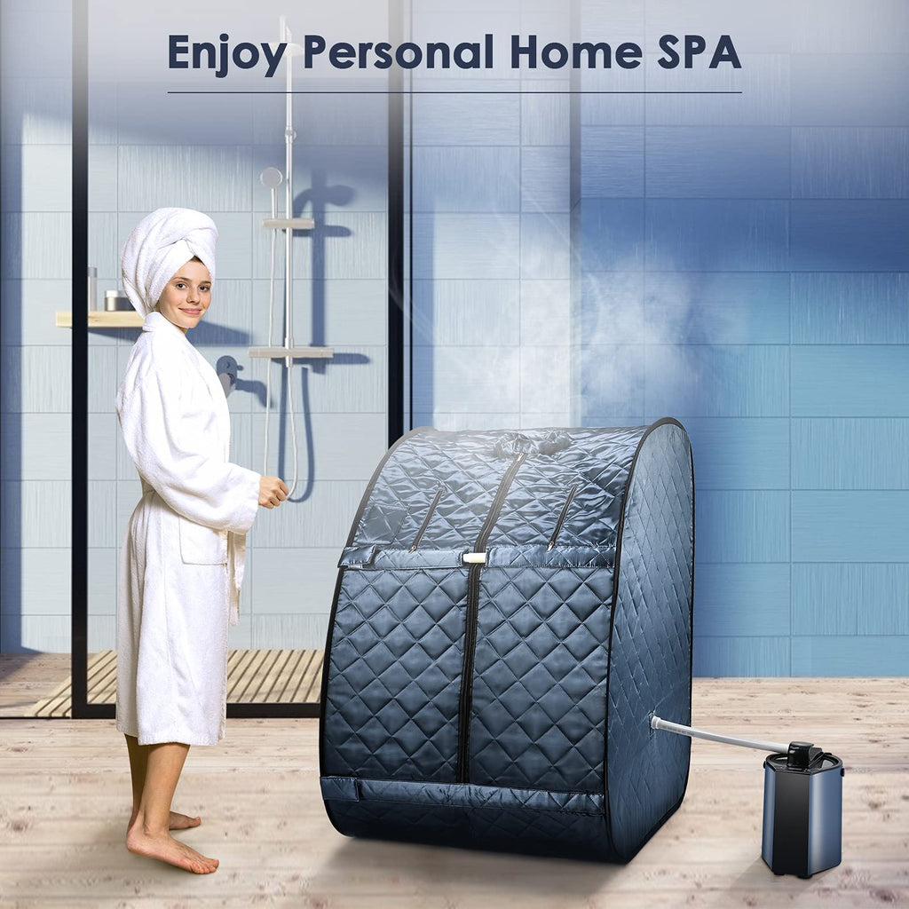 New Sunakie Portable Foldable 800W Personal Steam Sauna w Remote Retail $159.00