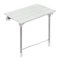 Folding Shower Seat Wall Mounted with Legs, Foldable Shower Chair for Inside Shower, Fold Down Shower Bench for Seniors (White, Fixed Height Plus)