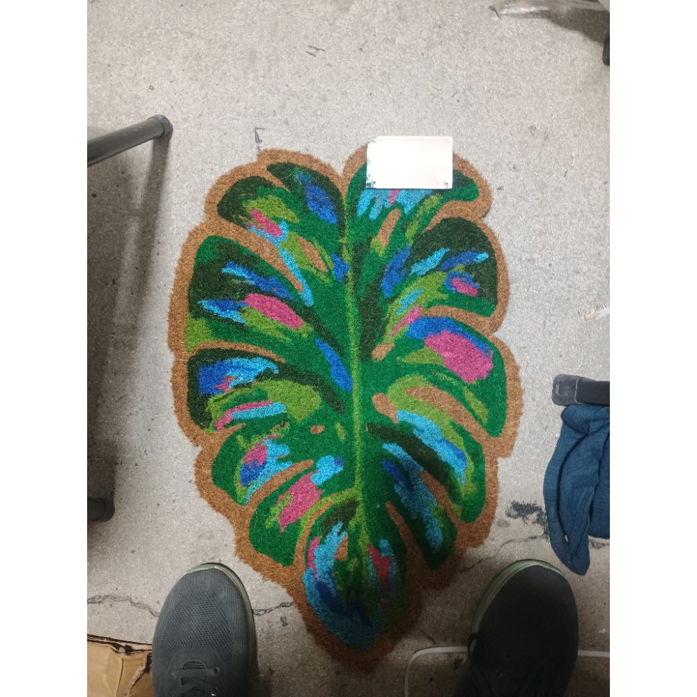 Multi-colored Monstera Leaf Doormat 24x36