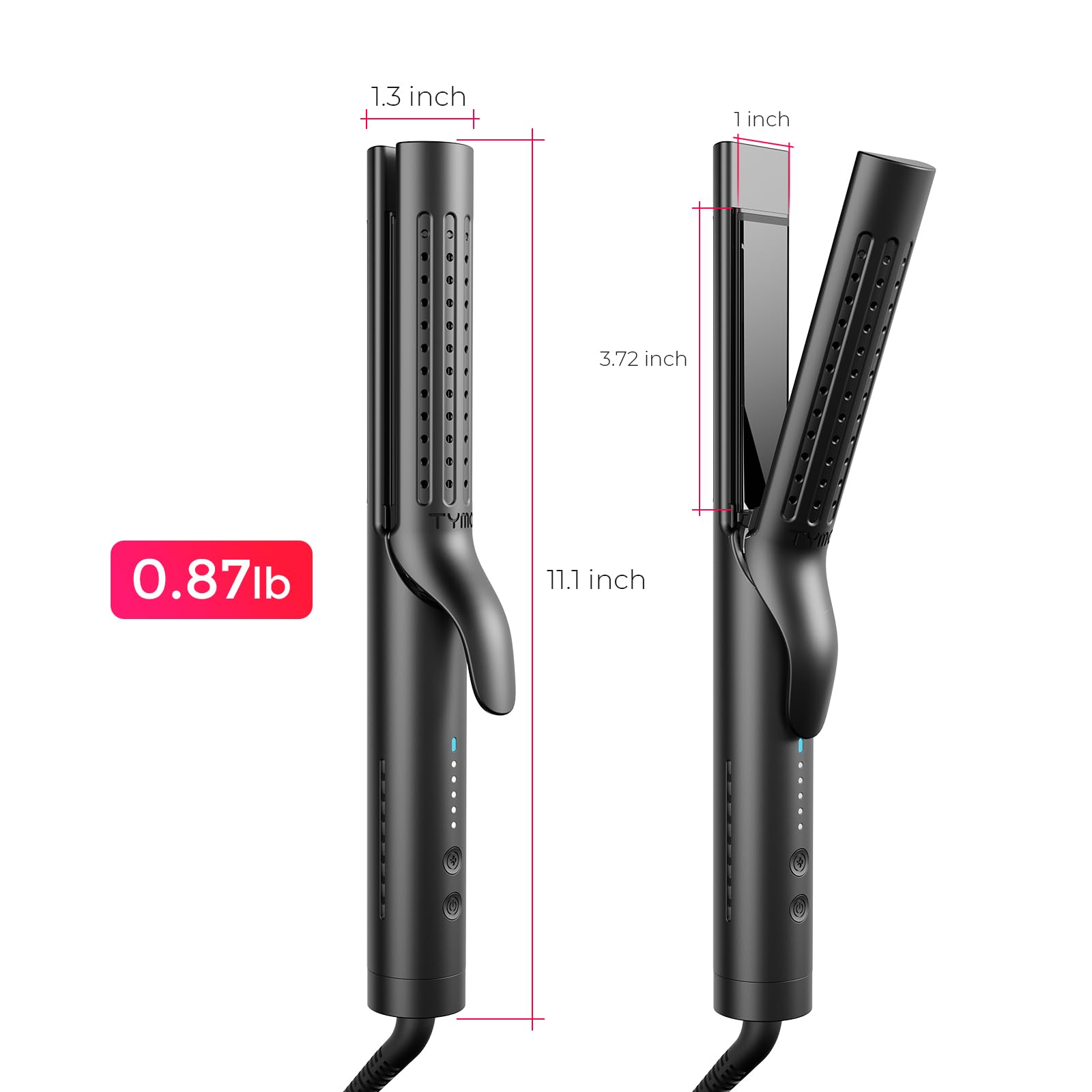 Airflow 2.0 2-in-1 Hair Straightener and Curler 1.25 Inch Black Dual Voltage