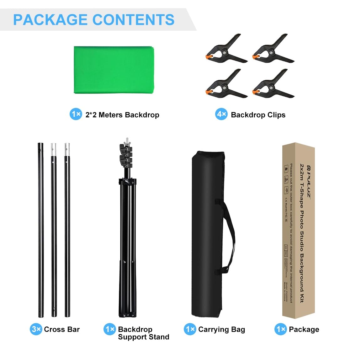 PULUZ Green Screen Backdrop Kit with Stand, 6.5X6.5ft Portable Green Screen Stand kit, GreenScreen Background with Stand Carrying Bag Clamp for Photoshoot, Photography Video, Live Streaming Retail $35.00