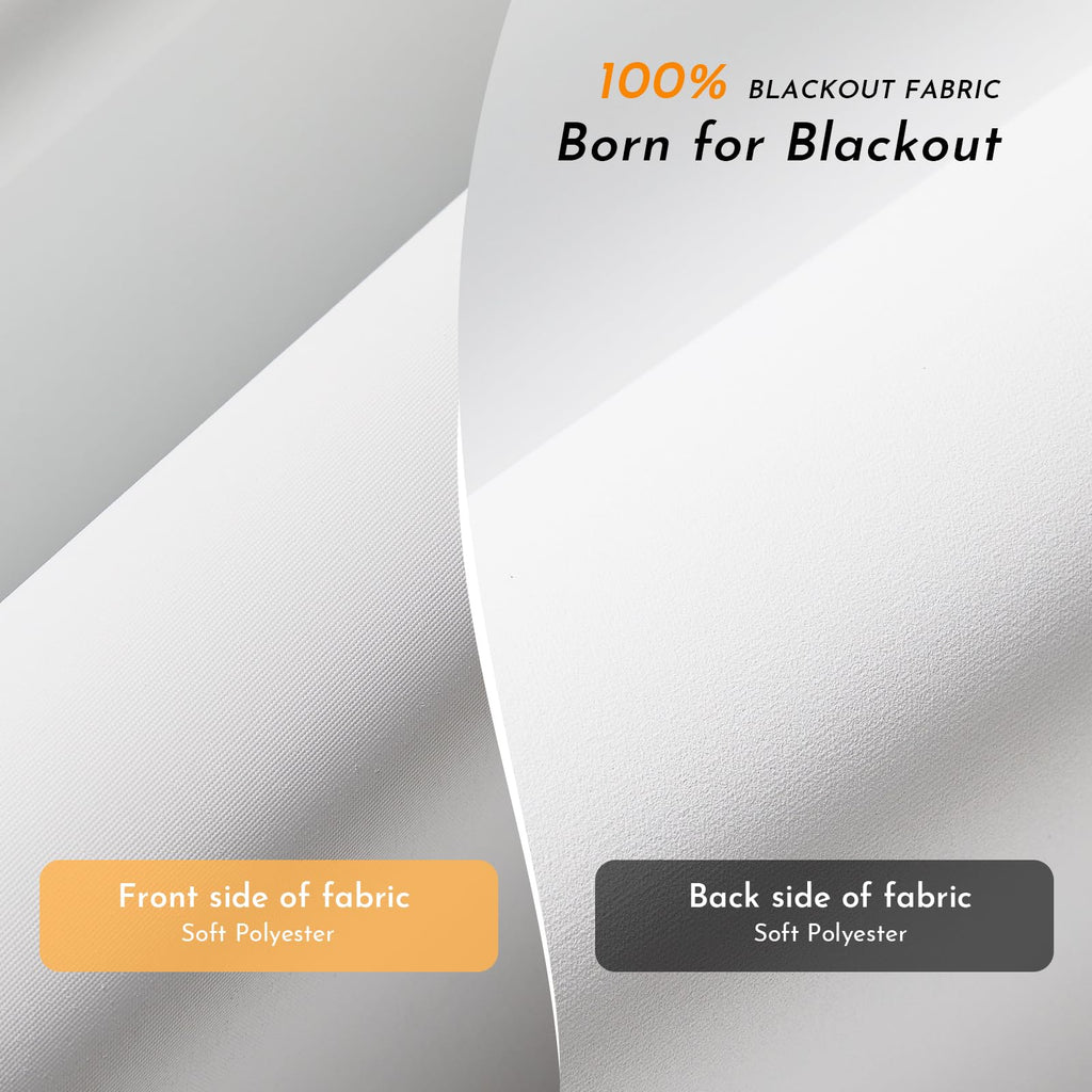 Open-Box New Persilux White Blackout Free-Stop Roller Shades 27W x 72H Retail $36.00