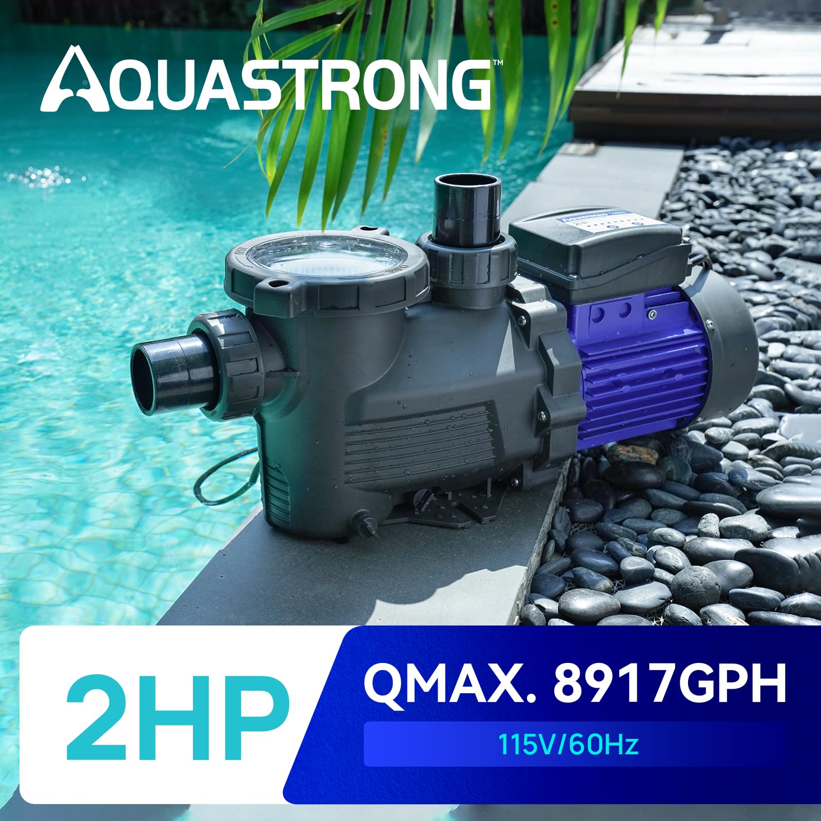 HP InAbove Ground Pool Pump with Timer 8917GPH 115V Glossy Black $201.00
