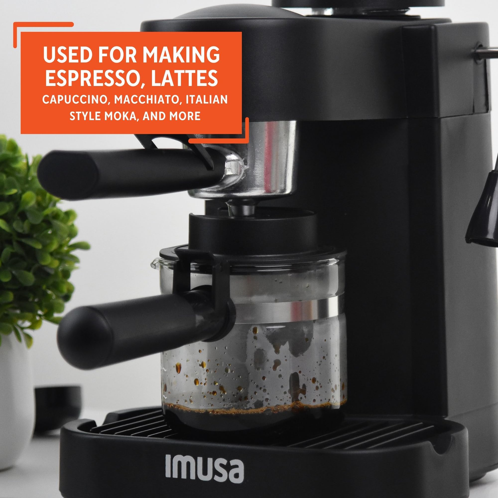 IMUSA USA GAU-18202 4 Cup Espresso/Cappuccino Maker,120 volts, Black Retail $69.00