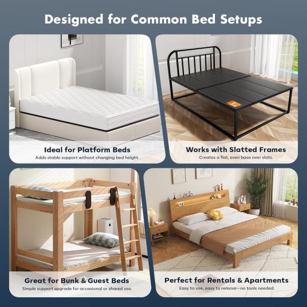 King Bunkie Board 10mm 76 x 80 Black Under Mattress Support