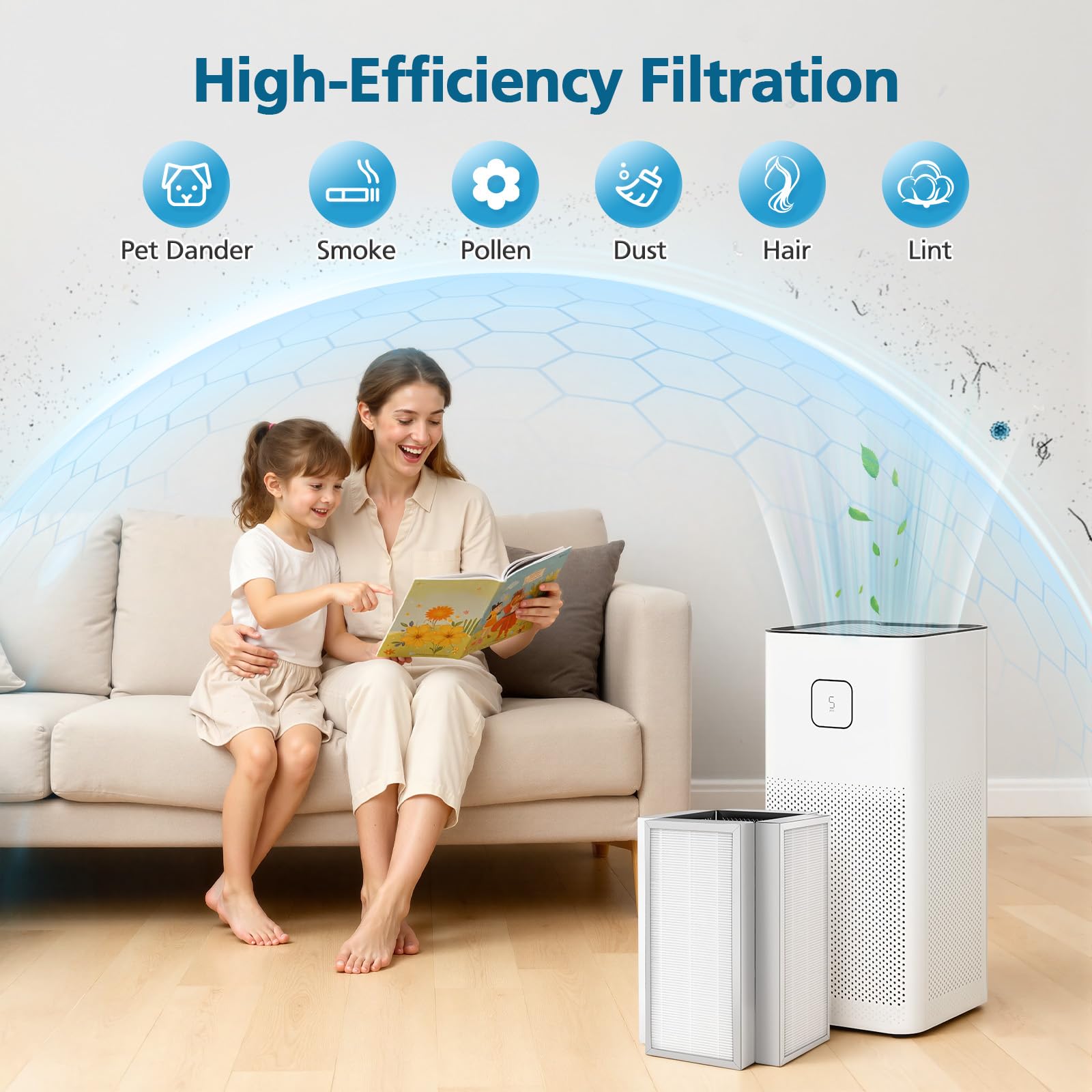 New WILERDA 3-in-1 HEPA  Carbon Air Purifier Filters for 50 Series 2 Pack Retail $53.00