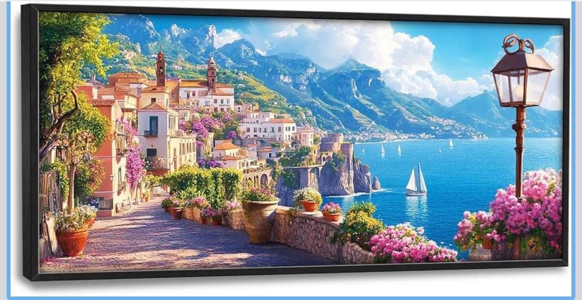 Amalfi Coast Italy Wall Art Print Framed - Image 1