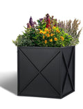 Black Metal Square Planter Box Cross-Brace 17x17x18 - Image 1